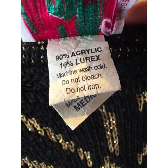 Vintage Nutcracker Ugly Christmas Sweater M Womens Y2K Shimmer Holiday Party - Picture 5 of 6